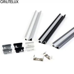 45 Degree Oblique Luminous LED Channel Concealed Cabinet Light Anodized Aluminum Type Housing Track for Cabinet Light