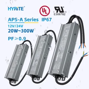 UL Certification PFC High Power Factor AC DC 110V-220V IP67 Waterproof Wide Voltage LED Switching Power Supply 12V 24V Driver