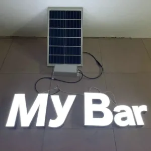 Custom Waterproof Outdoor Solar Led Sign Business Signs logo 3D Led Channel Letter Solar Light Store Front Sign