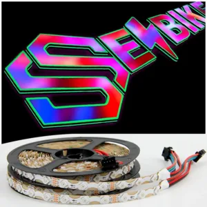 DC12V LED S Type Zigzag WS2815 Addressable RGB LED Pixel Tape 8MM 6MM RGBIC Zigzg LED Strip Light for Business Signage